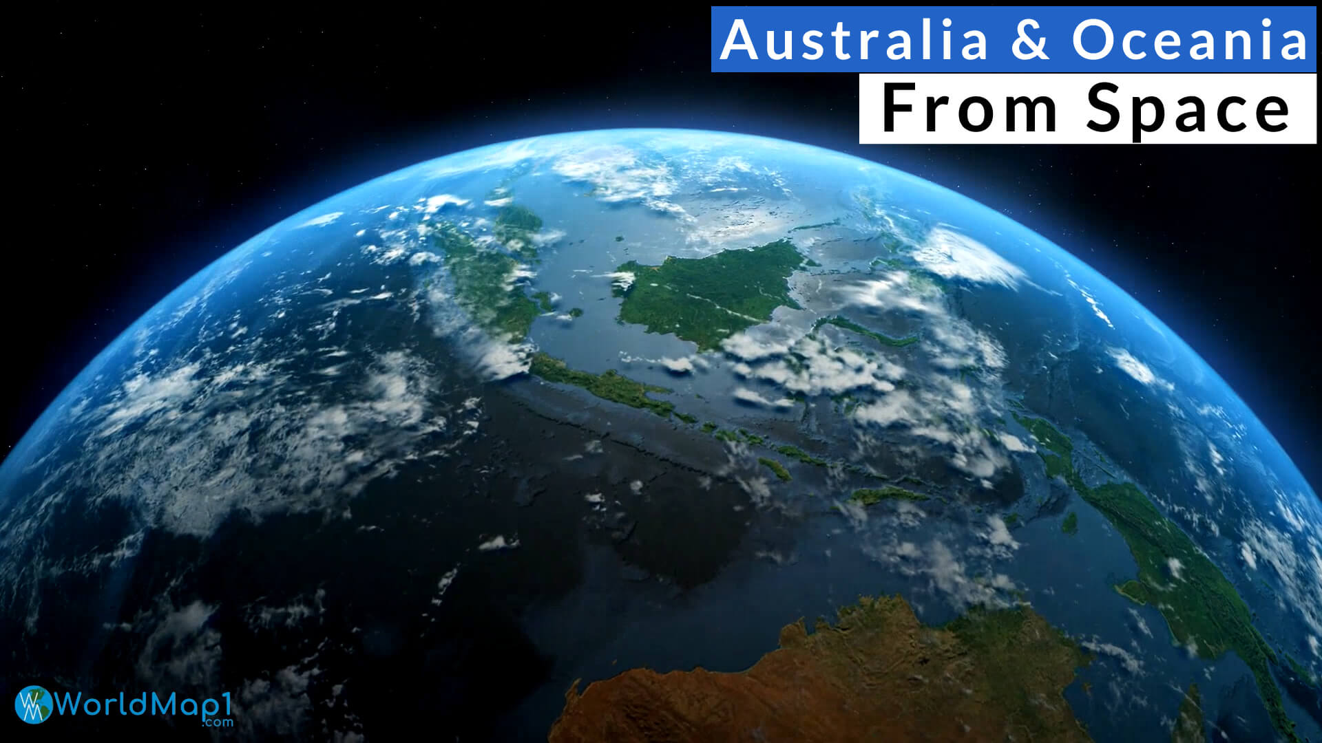 Australia and Oceania Satellite View from Space